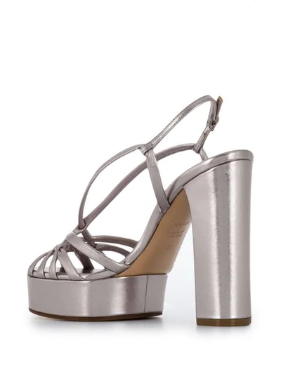 Shop Casadei Platform Sandals In Silver