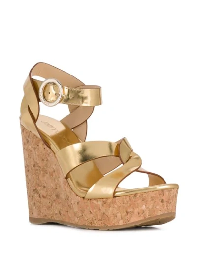 Shop Jimmy Choo Aleili 120 Sandals In Gold