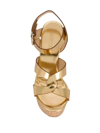 Shop Jimmy Choo Aleili 120 Sandals In Gold