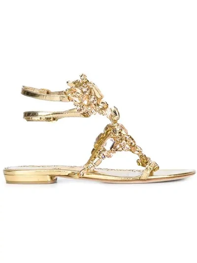 Shop Marchesa 'emily' Sandals In Metallic