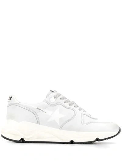 Shop Golden Goose Running Sole Sneakers In E3 White Nabuk