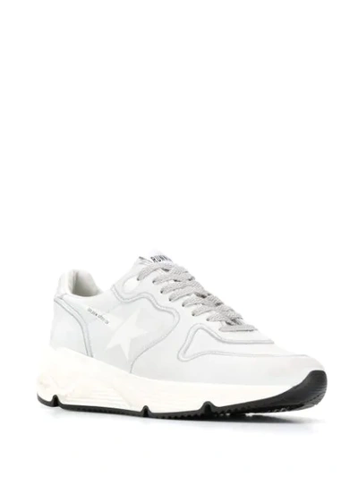 Shop Golden Goose Running Sole Sneakers In E3 White Nabuk