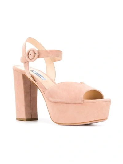 Shop Prada Heeled Platform Sandals In Pink
