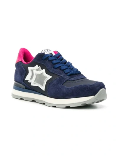 Shop Atlantic Stars Star Embroidered Sneakers In Blue