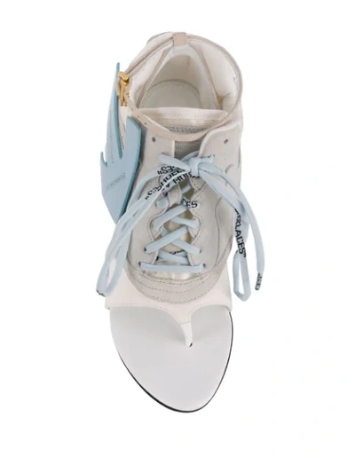 Shop Off-white High-heeled Runner Sandals In Off White Baby Blue