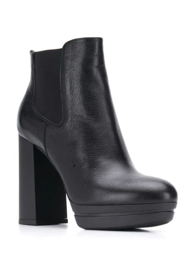 HOGAN CHUNKY HEEL ANKLE BOOTS - 黑色