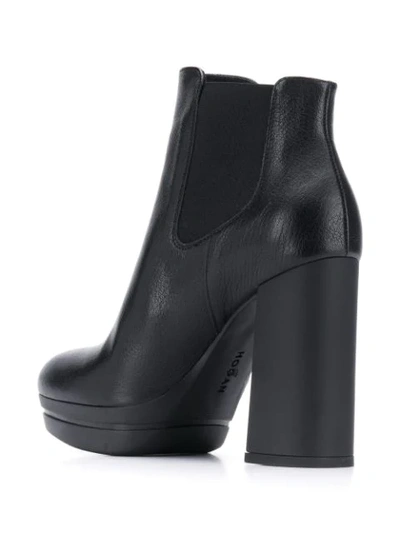 HOGAN CHUNKY HEEL ANKLE BOOTS - 黑色