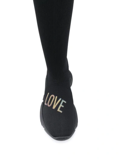 Shop Love Moschino Knee Length Sneakers In Black