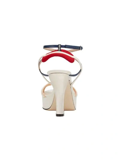 Shop Fendi Strappy Platform Sandals In F15ff-ivory+iris+nude