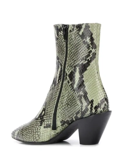 Shop A.f.vandevorst Python Pattern Ankle Boots In Green