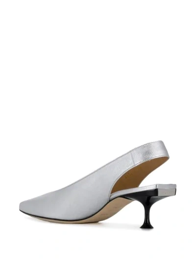 Shop Sergio Rossi Sr Milano Slingbacks In Silver