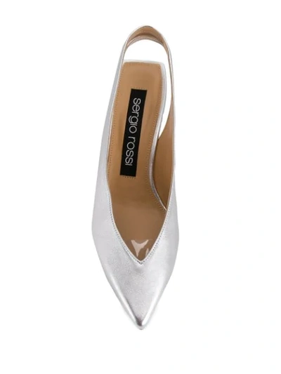 Shop Sergio Rossi Sr Milano Slingbacks In Silver