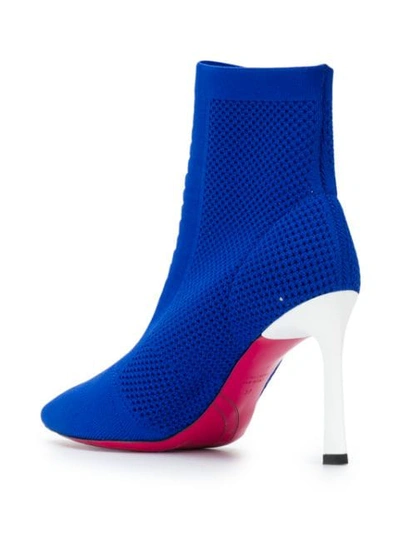 Shop Pinko Knitted Sock Boots In Blue