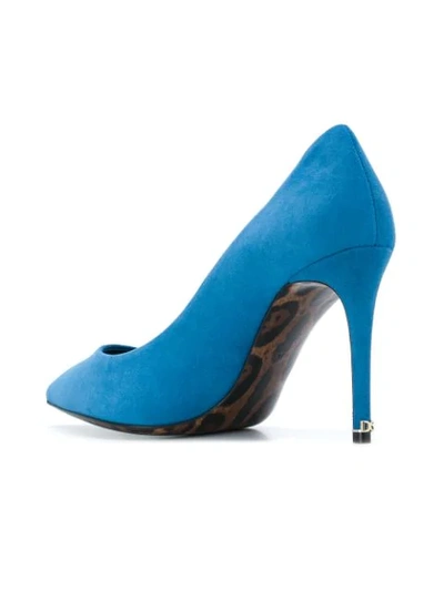 Shop Dolce & Gabbana Leopard Sole Pumps - Blue