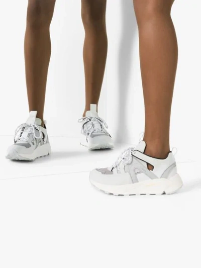 Shop Ganni Tech Low-top Sneakers In White