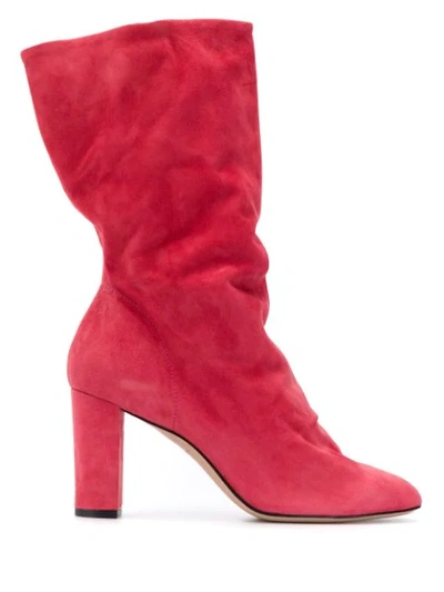 Shop Marc Ellis Slouched Heel Boots In Pink