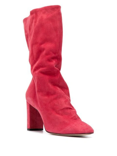 Shop Marc Ellis Slouched Heel Boots In Pink
