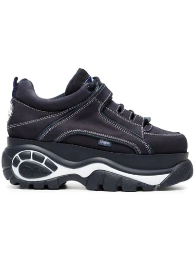 blue 60 nubuck leather platform sneakers