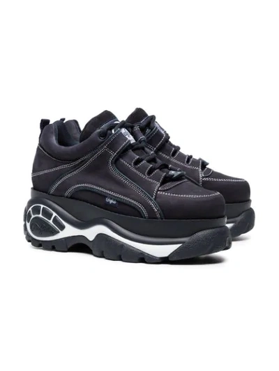 blue 60 nubuck leather platform sneakers