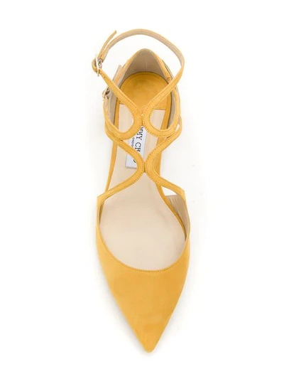 Shop Jimmy Choo Ballerinas Mit Cut-outs In Yellow