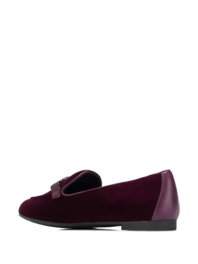 Shop Ferragamo Double Gancini Loafers In Purple