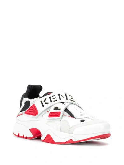 Shop Kenzo Sonic Velcro Sneakers In White