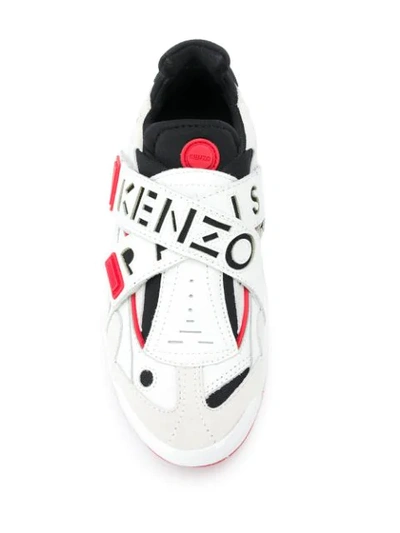 Shop Kenzo Sonic Velcro Sneakers In White