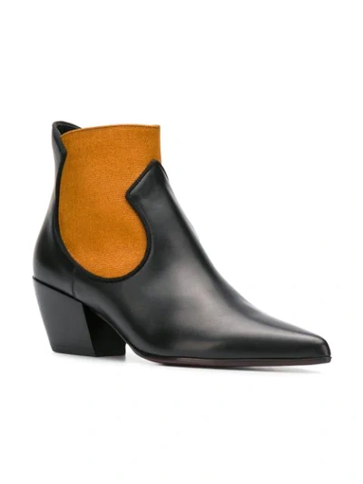 DEIMILLE TWO-TONE ANKLE BOOTS - 黑色
