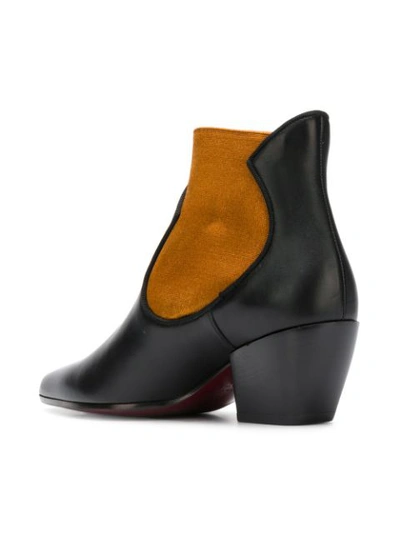 DEIMILLE TWO-TONE ANKLE BOOTS - 黑色