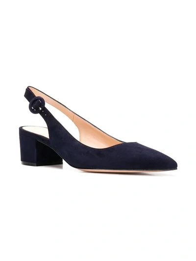 Shop Gianvito Rossi Sling Back Pumps In Blue