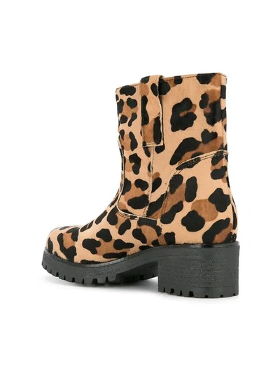 Shop P.a.r.o.s.h Leopard Print Ankle Boots In Brown