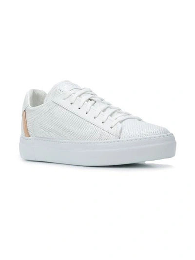 Shop Fabi Perforated Low-top Sneakers In White