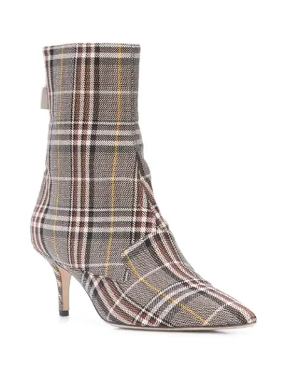 Shop Monse Plaid Sock Boots In Grey