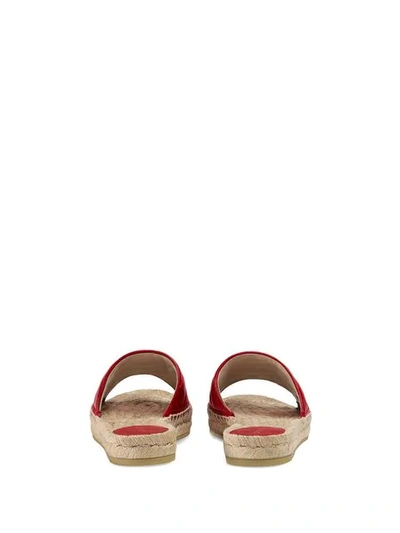 Shop Gucci Leather Espadrille Sandal In Red