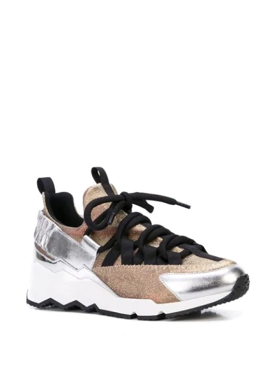 Shop Pierre Hardy Colour-block Sneakers In Gold