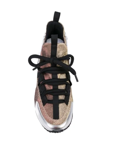Shop Pierre Hardy Colour-block Sneakers In Gold