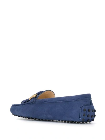 Tod's Classic Fringed Loafers In Blue