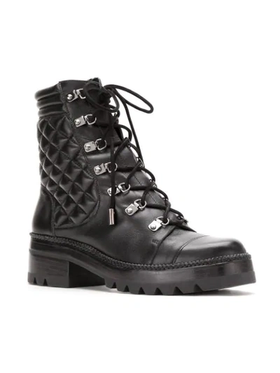 Shop Andrea Bogosian Leather Combat Boots In Black