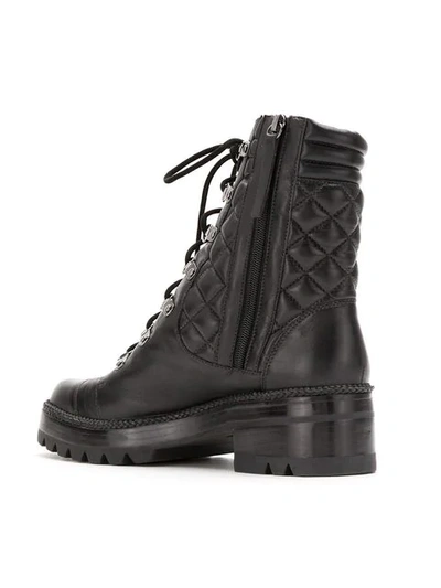 Shop Andrea Bogosian Leather Combat Boots In Black