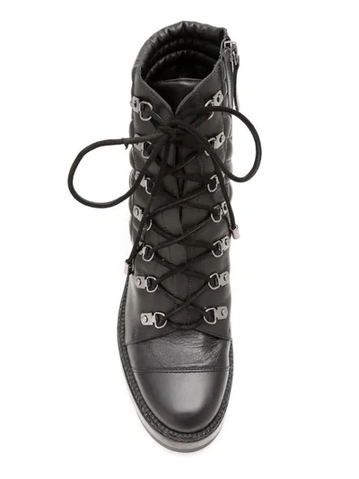 Shop Andrea Bogosian Leather Combat Boots In Black