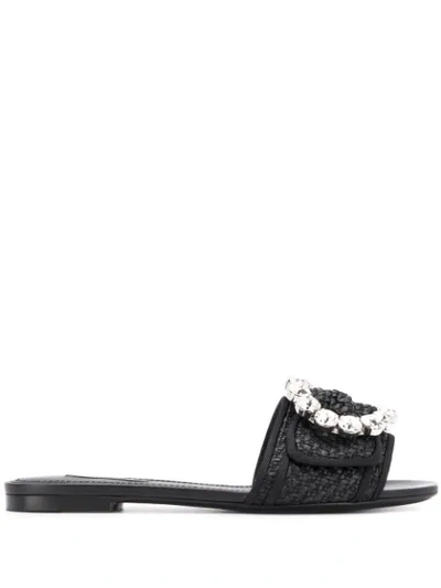 Shop Dolce & Gabbana Ciabatta Sandals In Black