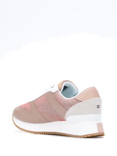 Shop Tommy Hilfiger Glitter Detail Sneakers In Pink