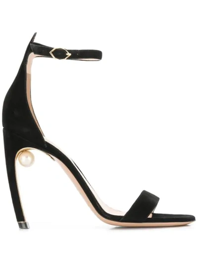 Shop Nicholas Kirkwood Mira Pearl Sandals In Black