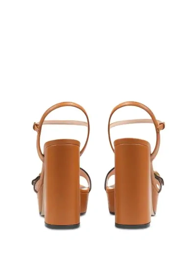 Shop Gucci Gg Plaque Platform Sandals In Brown