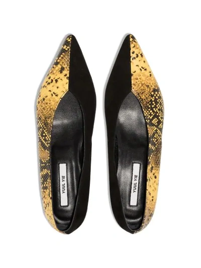 Shop Yuul Yie Selma 30mm Snake-effect Pumps In Black