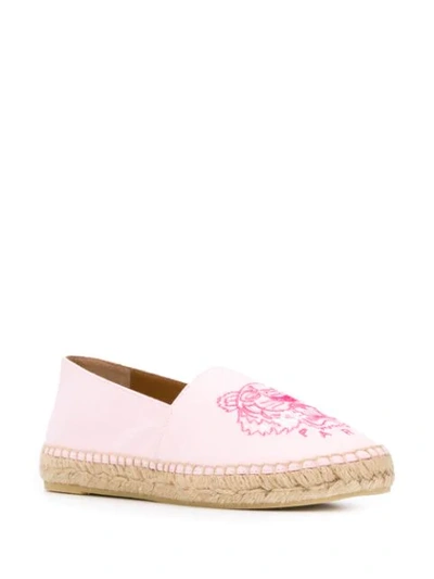 Shop Kenzo Logo Embroidered Espadrilles In Pink