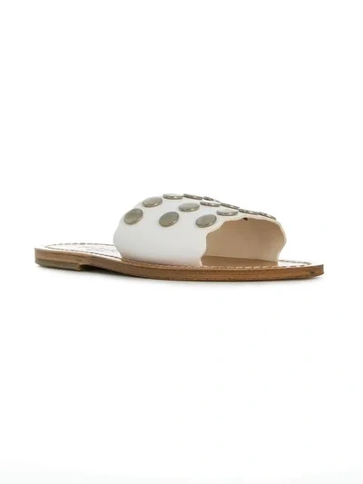 Shop Solange Studded Strap Sandals In White