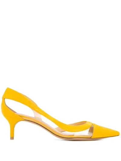 Shop Alexandre Birman Contrast Pointed Pumps In Yellow