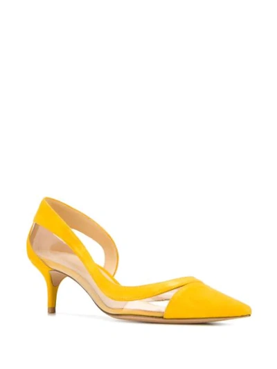Shop Alexandre Birman Contrast Pointed Pumps In Yellow