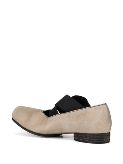 Shop Uma Wang Cross Strap Ballerina Shoes In Grey